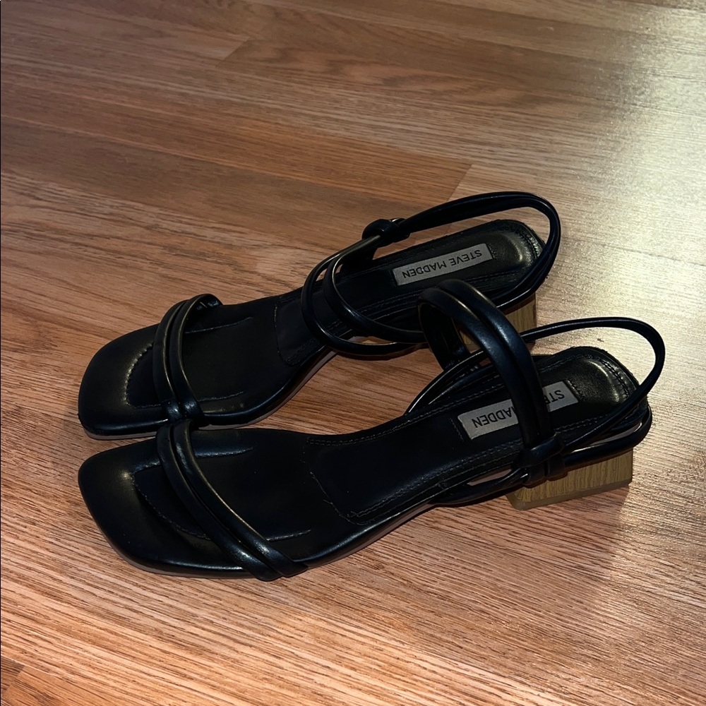 Steve Madden Black Strappy Heels